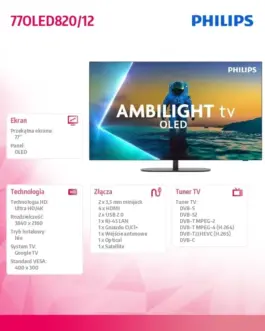 Alternative view of Philips TV OLED 77 inches 77OLED820/12