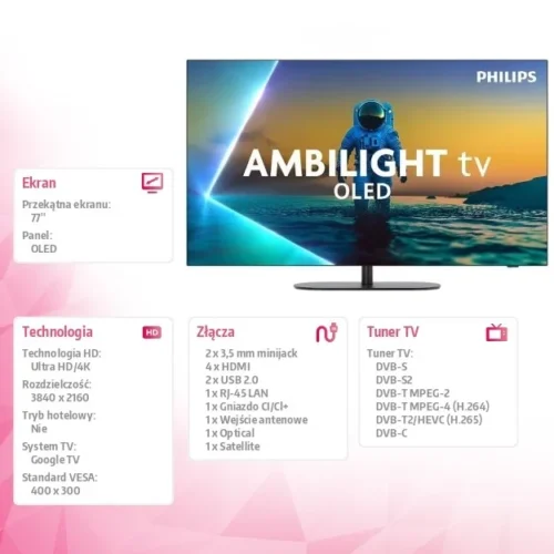 Alternative view of Philips TV OLED 77 inches 77OLED820/12