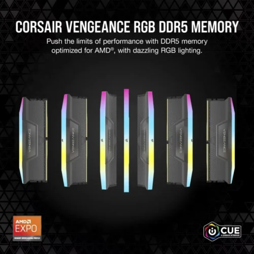 Alternative view of Corsair памет DDR5 Vengeance RGB 96GB /6000(248GB) CL30 AMD EXPO & Intel XMP