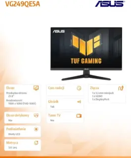 Alternative view of Asus Monitor 24 инча VG249QE5A IPS 144Hz 1MS HDMI DP