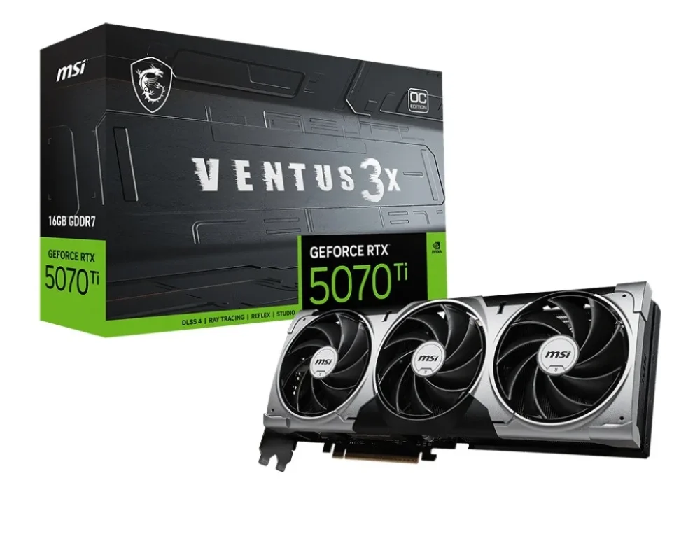 MSI видео карта GeForce RTX 5070 Ti 16G VENTUS 3X OC GDDR7 256bit HDMI/3DP