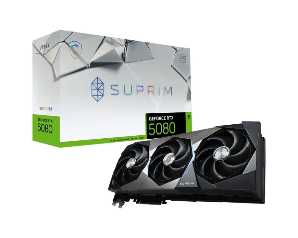 MSI видео карта GeForce RTX 5080 SUPRIM SOC 16G GDDR7 256bit 3DP/HDMI