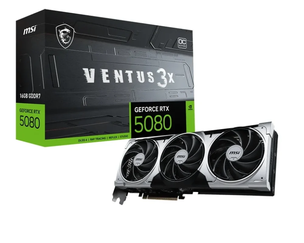 MSI видео карта GeForce RTX 5080 VENTUS 3X OC PLUS 16G GDDR7 256bit 3DP/HDMI