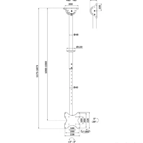 Alternative view of Neomounts Uchwyt sufitowy CL35-340BL12 23-42 cali