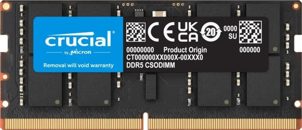 Crucial памет за лаптоп DDR5 CSODIMM 24GB (1*24GB)/6400 CL52