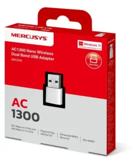 Alternative view of TP-LINK AC1300 Nano Wireless Dual Band USB адаптер SPEED: 400 Mbps at 2.4 GHz + 867 Mbps at 5 GHz MA30N