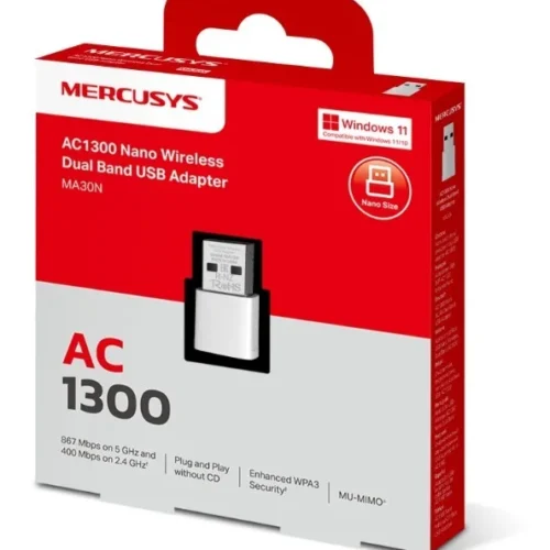 Alternative view of TP-LINK AC1300 Nano Wireless Dual Band USB адаптер SPEED: 400 Mbps at 2.4 GHz + 867 Mbps at 5 GHz MA30N