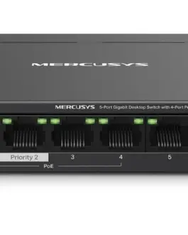 TP-LINK 5-Port Gigabit Desktop Switch with 4-Port PoE+ PORT: 4× Gigabit PoE+ Ports 1× Gigabit Non-PoE Port MS105GP