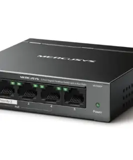 Alternative view of TP-LINK 5-Port Gigabit Desktop Switch with 4-Port PoE+ PORT: 4× Gigabit PoE+ Ports, 1× Gigabit Non-PoE Port MS105GP