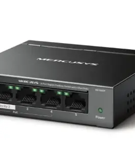 Alternative view of TP-LINK 5-Port Gigabit Desktop Switch with 4-Port PoE+ PORT: 4× Gigabit PoE+ Ports, 1× Gigabit Non-PoE Port MS105GP