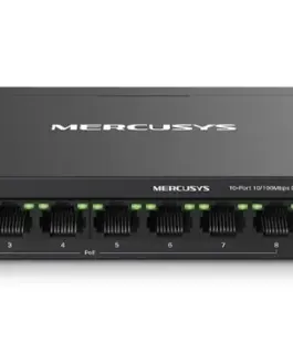 TP-LINK 10-Port 10/100M bps Desktop Switch with 8-Port PoE+ PORT: 8× 10/100 Mbps PoE+ Ports 2× 10/100 Mbps Non-PoE Ports MS110P