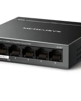 Alternative view of TP-LINK 6-Port 10/100 Mbps Desktop Switch with 4-Port PoE+ PORT: 4× 10/100 Mbps PoE+ Ports, 2× 10/100 Mbps Non-PoE Ports MS106LP