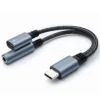 Qoltec адаптер 2w1 USB C USB C Jack 3.5mm PD 15W