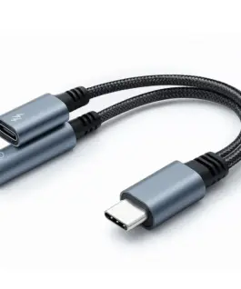Qoltec адаптер 2w1 USB C USB C Jack 3.5mm PD 15W