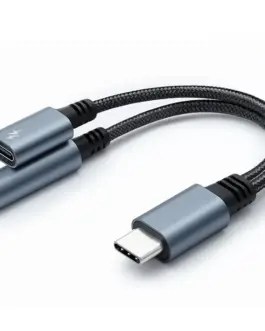Qoltec адаптер 2w1 USB C USB C Jack 3.5mm PD 15W