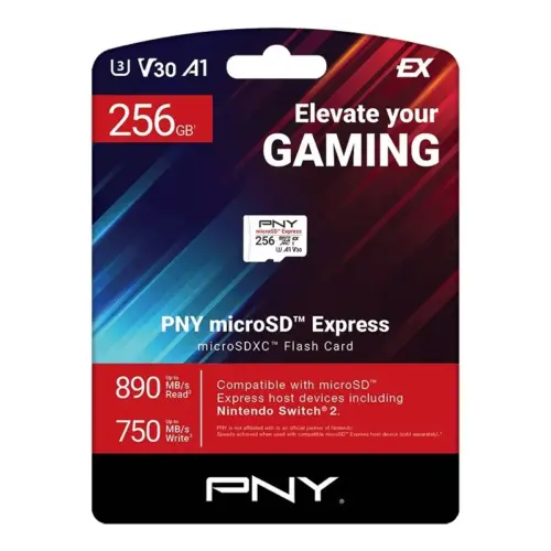 Alternative view of PNY памет card microSD Express 256GB P-SDU256P31880EXP-GE