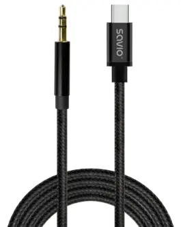 Alternative view of Savio USB-C to mini-Jack кабел SAVIO