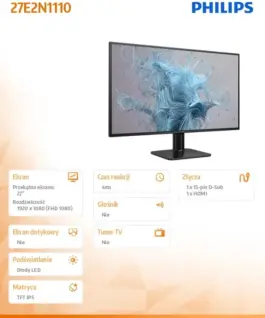 Alternative view of Philips Monitor 27E2N1110 27 inches IPS HDMI VGA