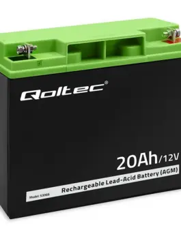 Qoltec AGM battery 12V 20Ah, max. 300A