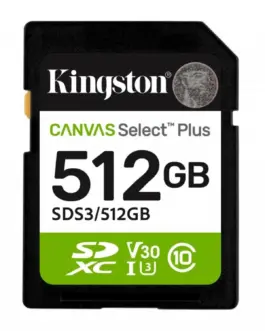 Kingston памет card SD 512GB Canvas Select Plus Gen3 150MB/s