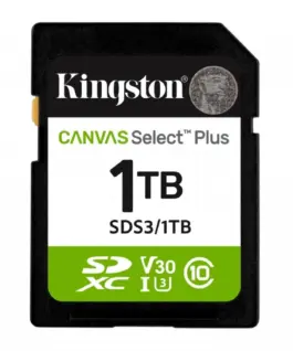 Kingston памет card SD 1TB Canvas Select Plus Gen3 150MB/s