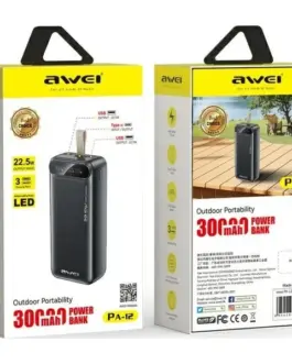 Alternative view of AWEI външна батерия 30000mAh 22,5W PA-12 черен