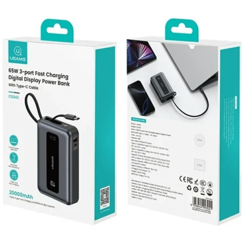 Alternative view of USAMS външна батерия 20000mAh 65W XH Series CD243