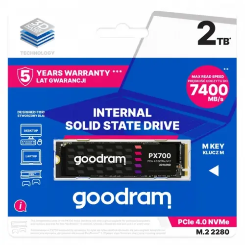 Alternative view of GOODRAM SSD PX700 2TB M.2 PCIe 2280 4x4 7400/6500MB/s