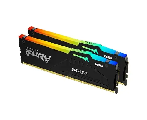 Kingston памет DDR5 Fury Beast RGB 128GB(2*64GB)/5600 CL36 черен