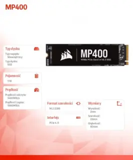 Alternative view of Corsair SSD 1TB MP400 Series 3480/1880 MB/s PCIe M.2