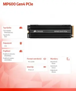 Corsair SSD drive 1TB MP600 Series 4950/4000 MB/s PCIe M.2