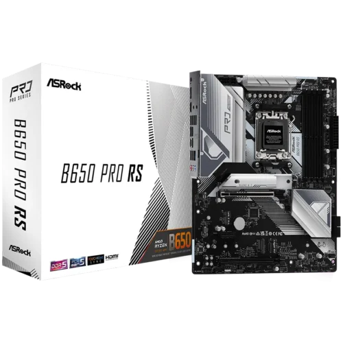 Дънна платка ASROCK MB Desktop B650 PRO RS AM5 4x DDR5 1x PCIe 4.0 x16 1x PCIe 3.0 x16 1x Blazing M.2(PCIe Gen5x4) 1x Hy