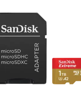 Карта памет SanDisk Extreme microSDXC 1TB + SD Adapter + 1 year RescuePRO Deluxe up to 190MB/s & 130MB/s Read/Write spee