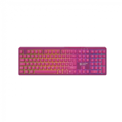Геймърска клавиатура Canyon 105keys gaming keyboardwith 2.4G+ Bluetooth mode battery 2000mAh RGB backlight 3 types and 7