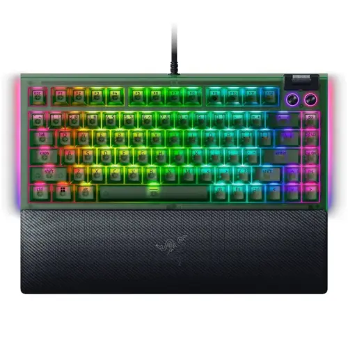 Геймърска клавиатура Razer BlackWidow V4 75% Phantom Green Edition US Layout Razer Chroma RGB Hot-swappable Design Detac