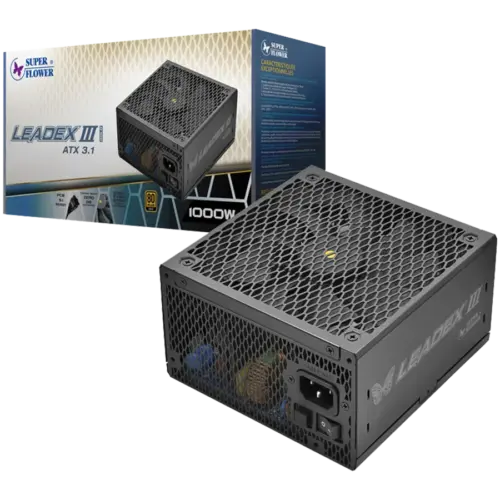 Захранване за компютър Super Flower Leadex III Gold 1300W ATX 3.1 80 Plus Gold Fully Modular Flat Black Cables 140mm Fan