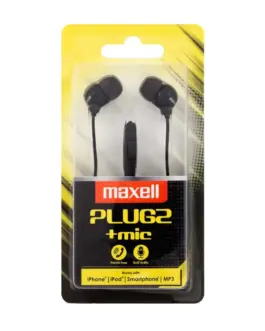 Слушалки  с микрофон MAXELL PLUGZ черна