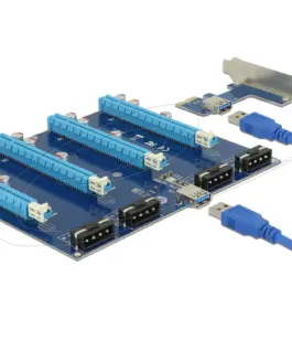 Конвертор Delock Riser Card PCI Express x1 > 4 x PCIe x16 with 60 cm USB cable
