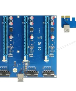 Alternative view of Конвертор Delock Riser Card PCI Express x1 > 4 x PCIe x16 with 60 cm USB cable