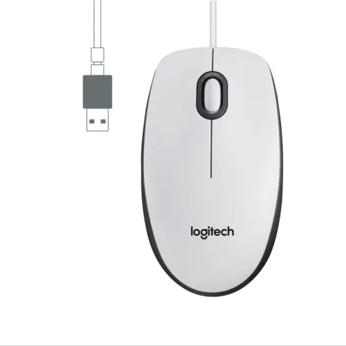 МИШКА LOGITECH M100 – Жична – White – PN 910-006764