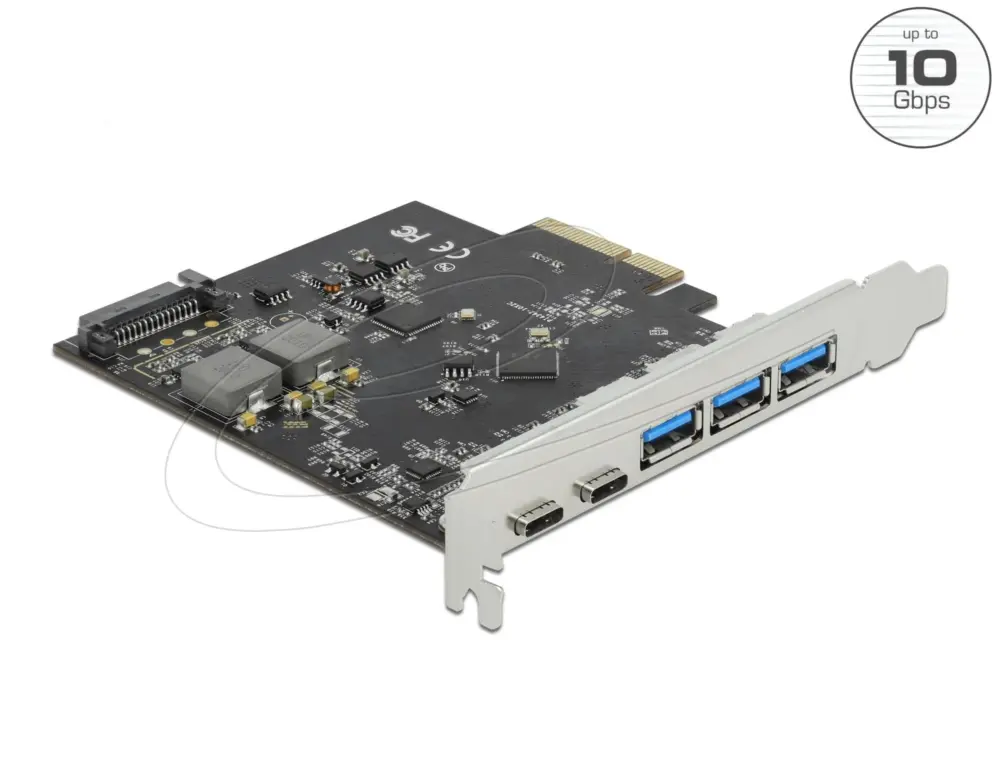 Мрежова карта Delock PCI Express x4 Card to 2 x USB Type-C + 3 x USB Type-A - SuperSpeed USB 10