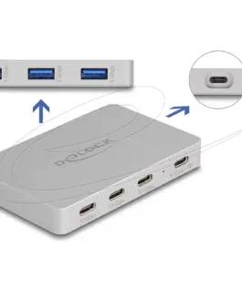 Alternative view of Delock Хъб USB-C, 7 порта, 3x USB-A 5 Gbps, 3x USB-C, 1xUSB-C PD 85 W