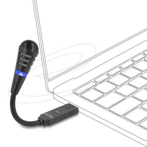 Alternative view of Микрофон с гъвкаво рамо Delock 66499 - USB и Mute бутон