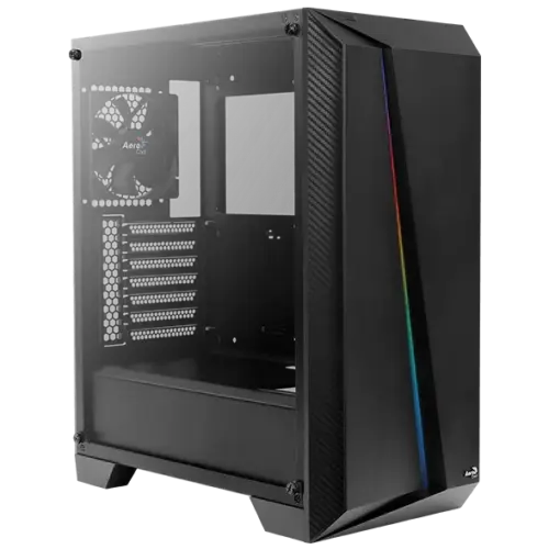 Кутия за настолен компютър Aerocool Cylon Pro RGB прозрачен панел от закалено стъкло CYLON-PRO-G-BK-V2 –