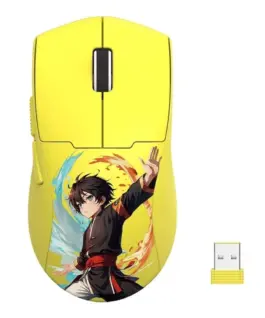 Alternative view of Безжична Bluetooth и кабелна геймърска мишка Redragon K1ng Max Anime M918AKB-PRO - жълта