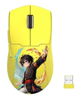 Alternative view of Безжична Bluetooth и кабелна геймърска мишка Redragon K1ng Max Anime M918AKB-PRO - жълта