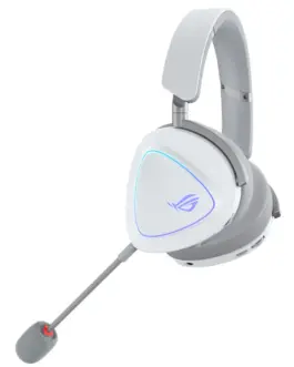 Alternative view of Геймърски безжични слушалки ASUS ROG Delta II White - USB-C, Aura Sync RGB