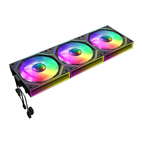Alternative view of Gamemax Комплект вентилатори Fan Pack 3-in-1 3x120mm - FN12A-S3I Black, Daisy-Chain, Addressable RGB