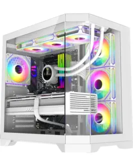 Gamemax кутия Case ATX - HYPE-A White - 4 x 120 mm Addressable RGB fans
