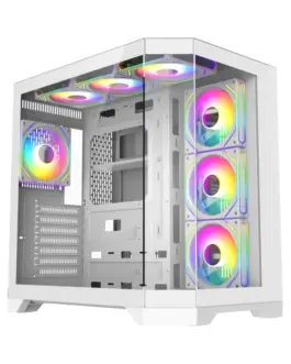 Alternative view of Gamemax кутия Case ATX - HYPE-A White - 4 x 120 mm Addressable RGB fans